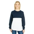 thumbnail image 1 of J. America Women's Bottom Hem Side Seams Game Day Jersey Medium Navy/White Block, 1 of 5