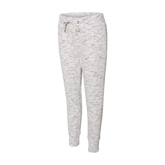 J. America - Women’s Mélange Fleece Joggers - 8675 - White - Size: S