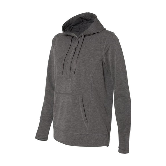 J. America - Women's Omega Stretch Snap-Placket Hooded Pullover - 8431