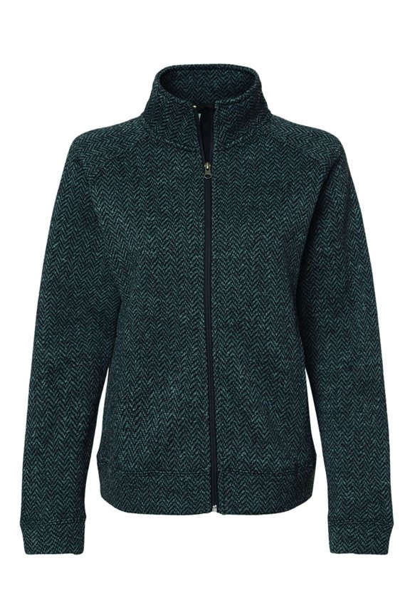 - Women's Traverse Full-Zip Sweater - 8716 - Black Herringbone - Size: S