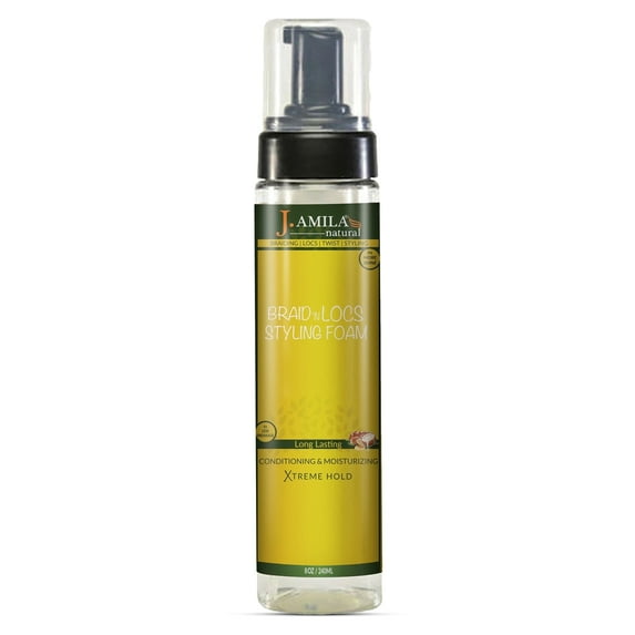 J. Amila Braid ’N Locs Styling Foam - Conditioning & Moisturizing Xtreme Hold for All Hair Types (8oz)