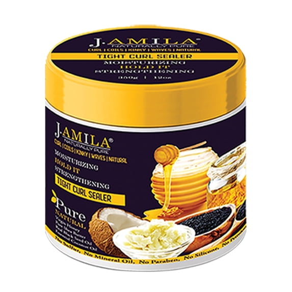 J. Amila Naturally Moisturizing Hold Strengthening Curl Sealer Cream 12oz for All Hair Types