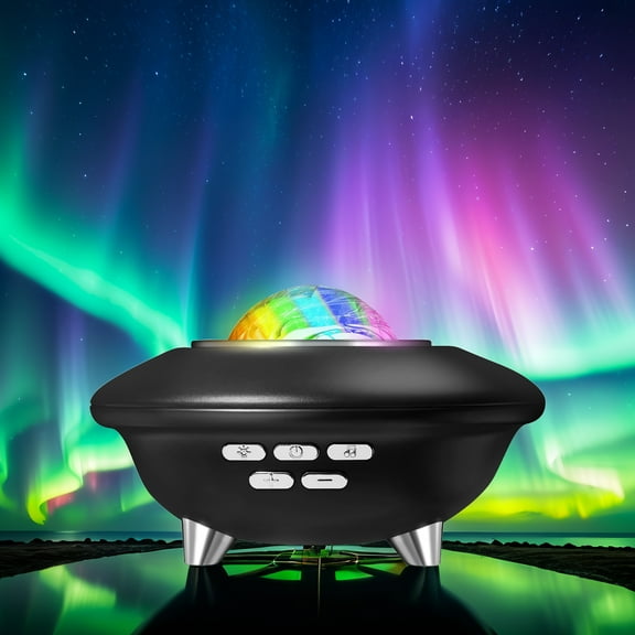 J&B Ultrasonic Diffuser with Aurora Star Projection Lights, Music/White Noise, Aromatherapy Essential Oil Diffuser (Black)