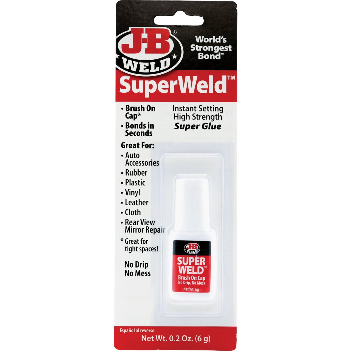 J-B Weld 33106 18 Pack 0.2 oz. Superweld Super Glue, Clear