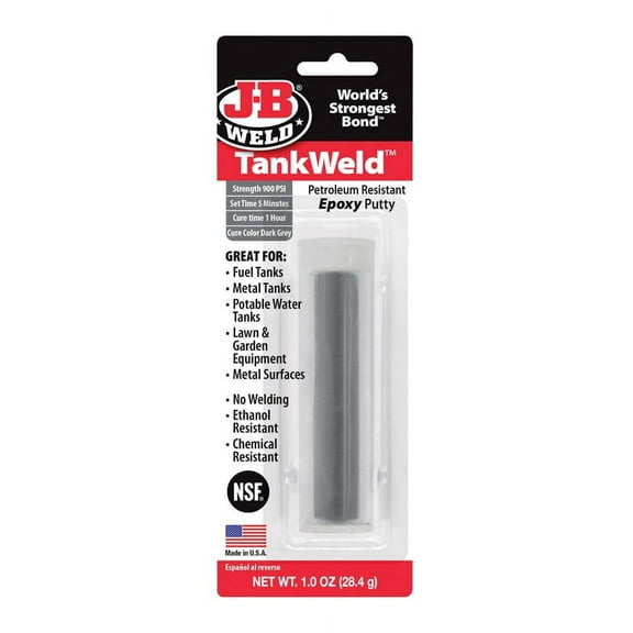 J-B Weld 8217 TankWeld Putty Epoxy, Dark Grey, 1 oz
