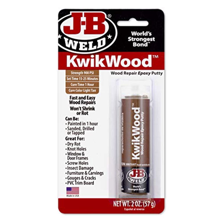 J-B Weld, KwikWood Wood Repair Putty Stick, 1 Ounce, Beige