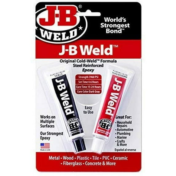 J-B Weld Original Cold-Weld Steel Reinforced Epoxy - Waterproof Pure Epoxy Adhesive - 2 oz