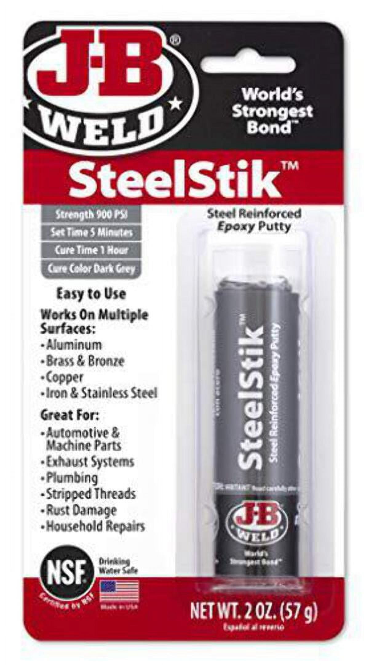 J B Weld 8267 SteelStik Steel Reinforced Epoxy Putty Stick 2 oz