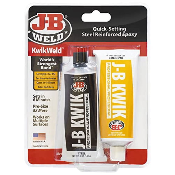 J-B Weld 8271 KwikWeld Professional Size Steel Reinforced Epoxy Twin Pack - 10 oz.
