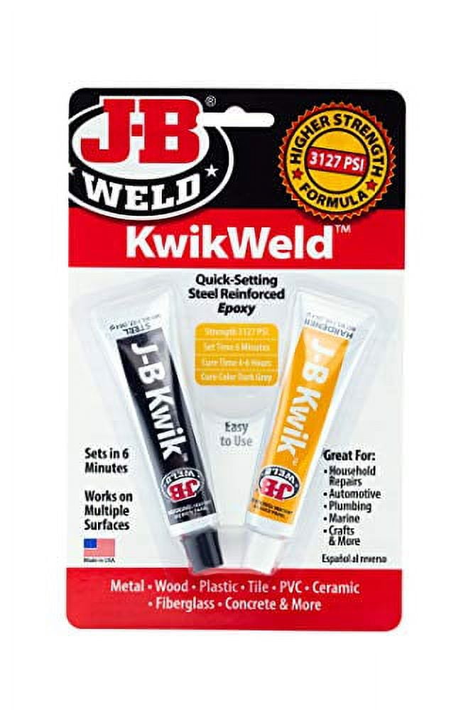 J B Weld 8276 KwikWeld Quick Setting Steel Reinforced Epoxy Dark Grey