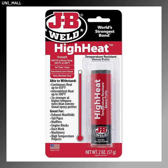 J-B Weld 8297 Highheat 550 Degree Epoxy Putty Stick - 2 Oz.