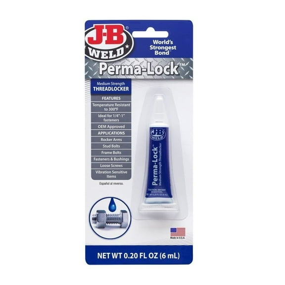 J-B Weld Perma-Lock Threadlocker Blue - Medium Strength - 3 Pack, 0.20 oz Each