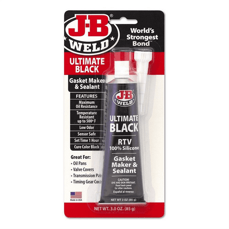 J-B Weld 32329 Ultimate Black High Temperature RTV Silicone Gasket Maker and Sealant - 3 oz.