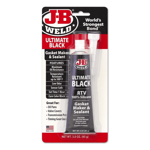 J B Weld J-B Weld 32329 Ultimate Black High Temperature RTV Silicone Gasket Maker and Sealant - 3 oz.