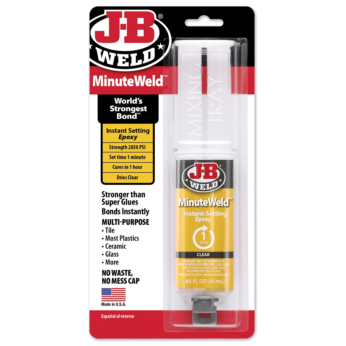 J B Weld J-B Weld 50101 MinuteWeld Epoxy Syringe - 25 ml.