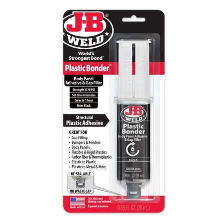 J-B Weld Plasticbonder Black Syringe Epoxy Adhesive 25 ml