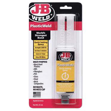 J-B Weld PlasticWeld Quick-Setting Epoxy Syringe - 25 ml, Clear