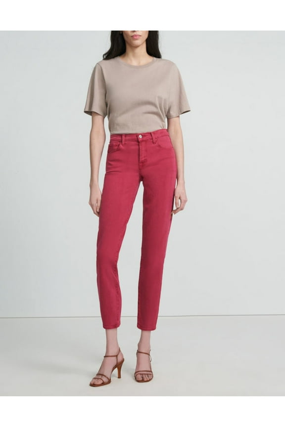 Womens Purple Stretch Zippered Pocketed Straight leg Jeans 26