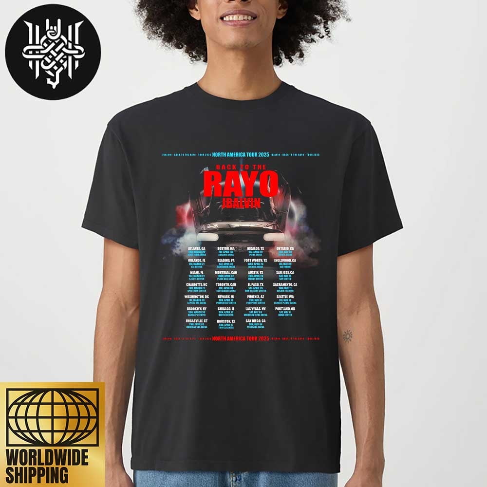 J Balvin Back to the Rayo 2025 North American Tour Dates Unisex TShirt