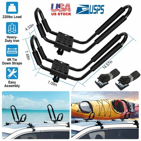 J-Bar Rack Top Roof Mount Car SUV Crossbar HD For Kayak Canoe Boat Surf Ski