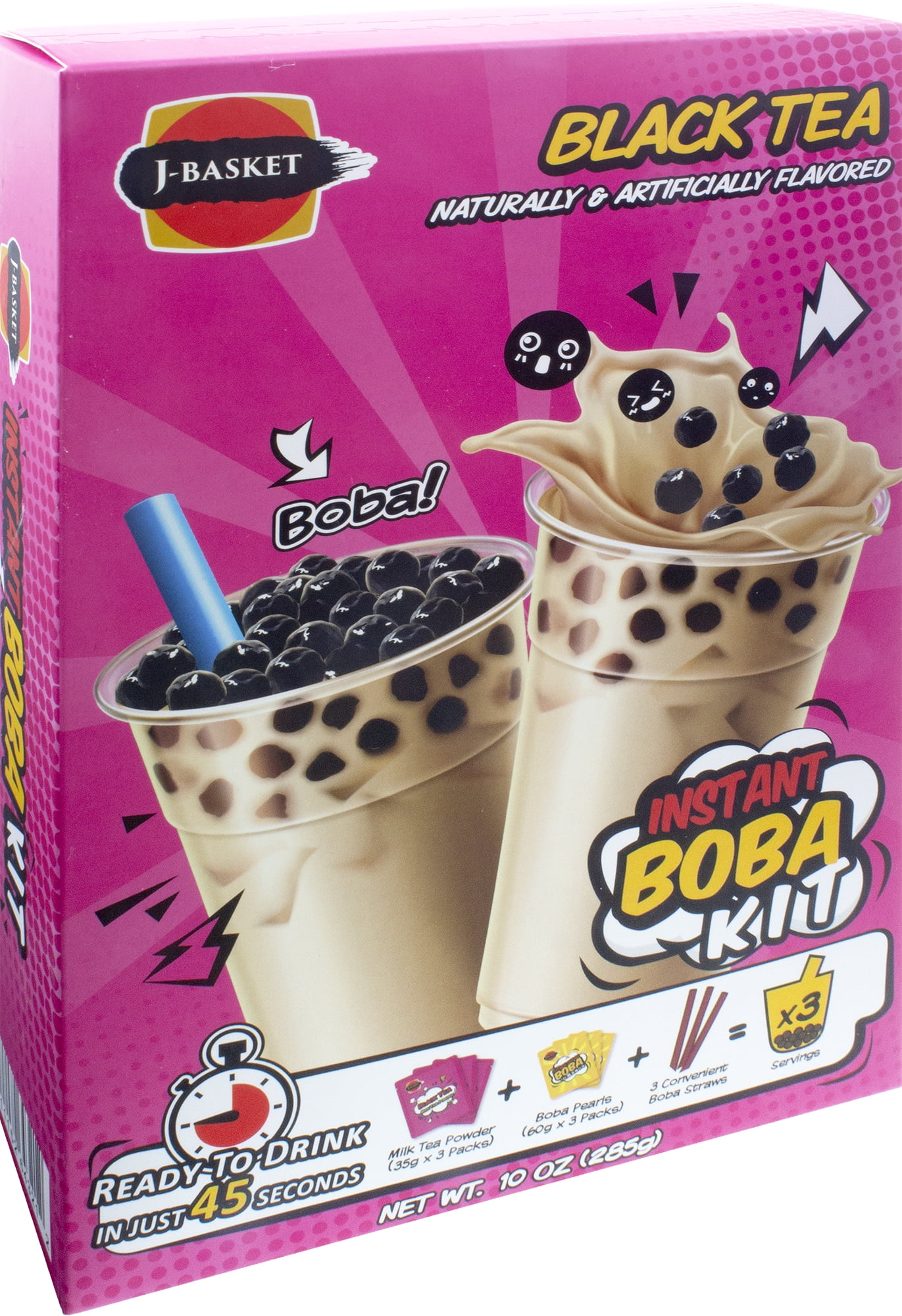 JBasket Black Tea Instant Boba Kit 10oz /285g