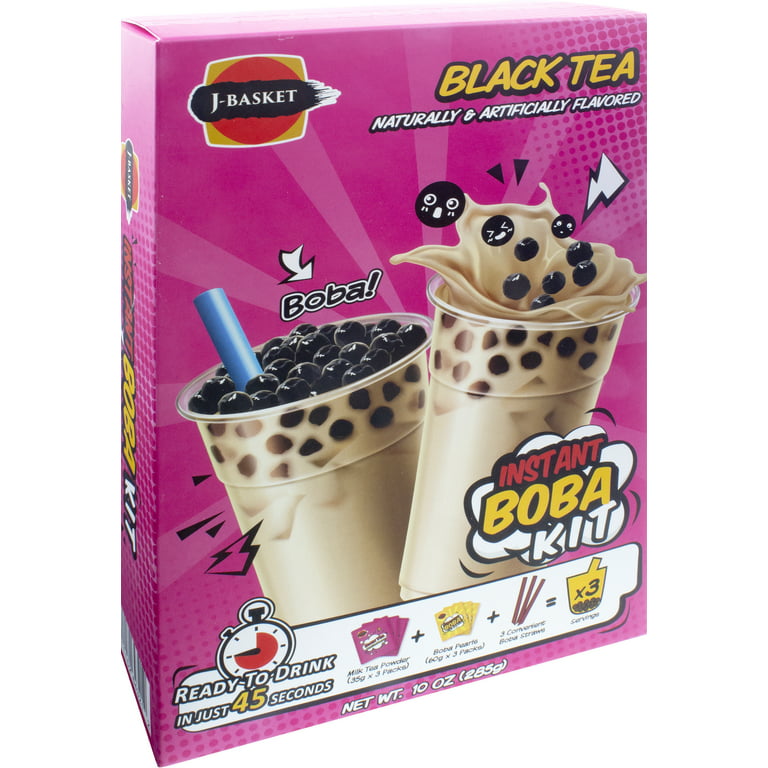 J-Basket Boba Bubble Tea Kit: Black Tea (3 cups)