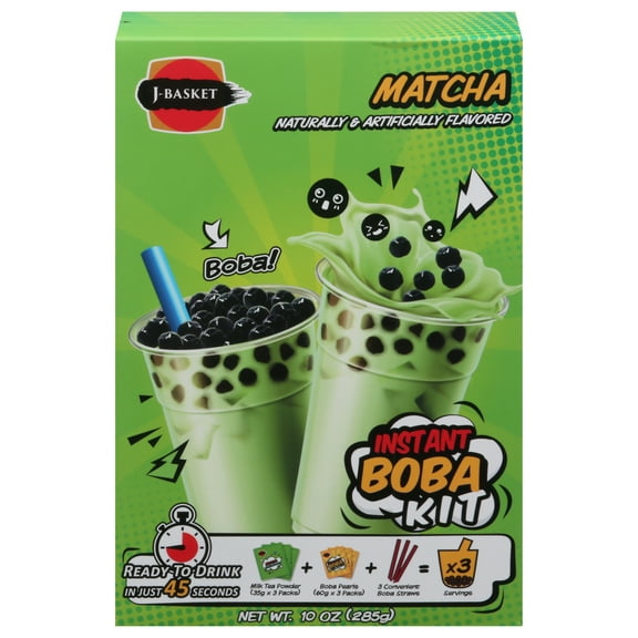 J-Basket Matcha Boba Tea Kit 10 oz (Pack Of 6)