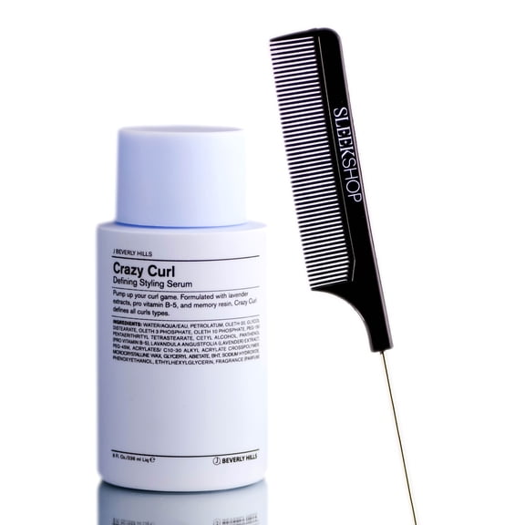 J Beverly Hills CRAZY CURL Defining Styling Serum (w/ Comb) - 8 oz / 250 ml