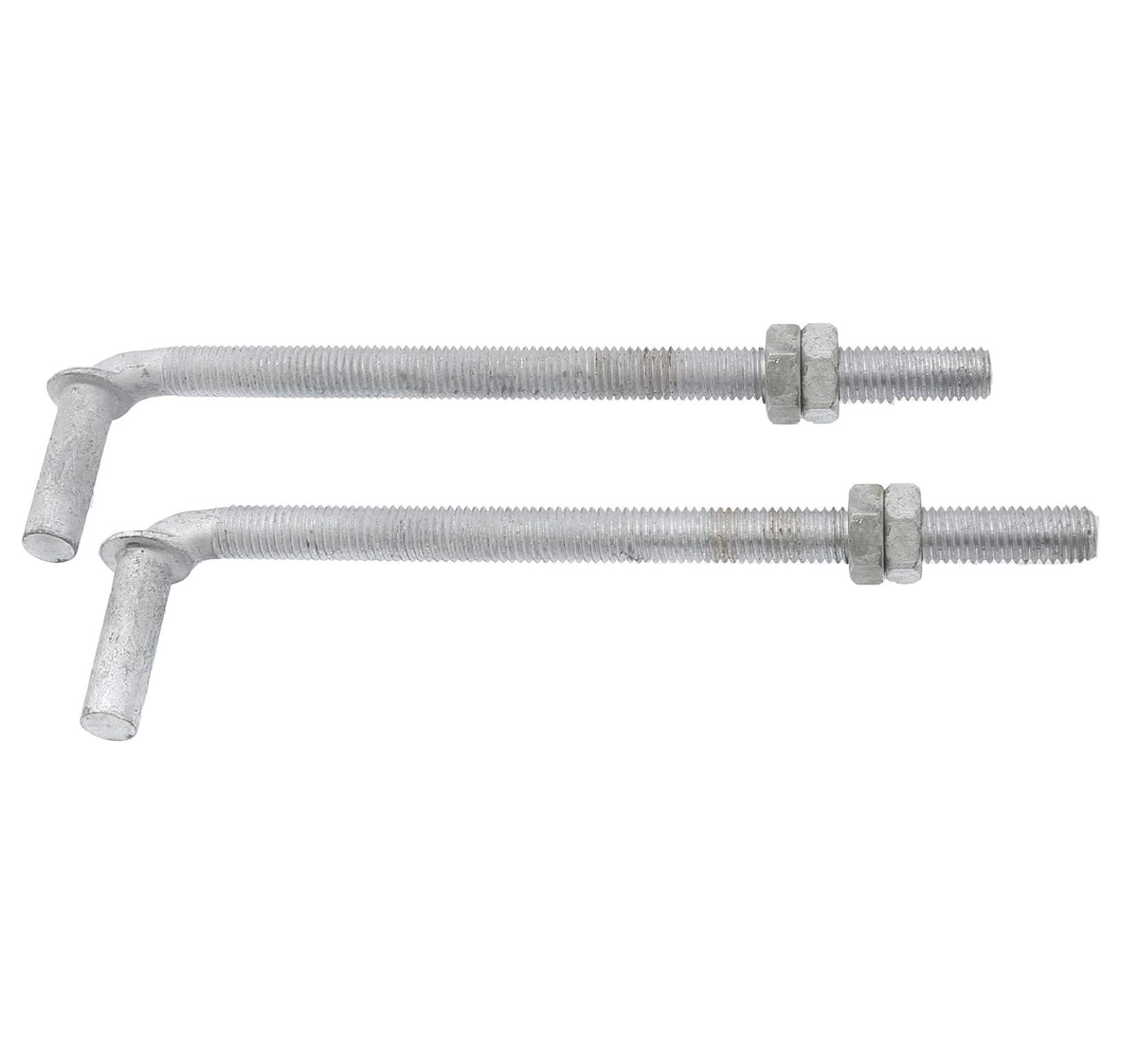 JBolt Post Hinge 5/8" x 10" Male J Bolts with Nuts (Pack of 2