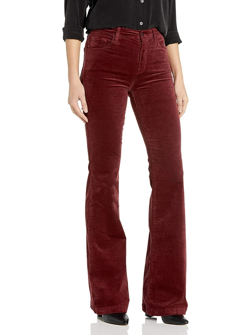 J Brand Jeans Women's Maria High Rise Flare in Velvet, Oxblood, 25
