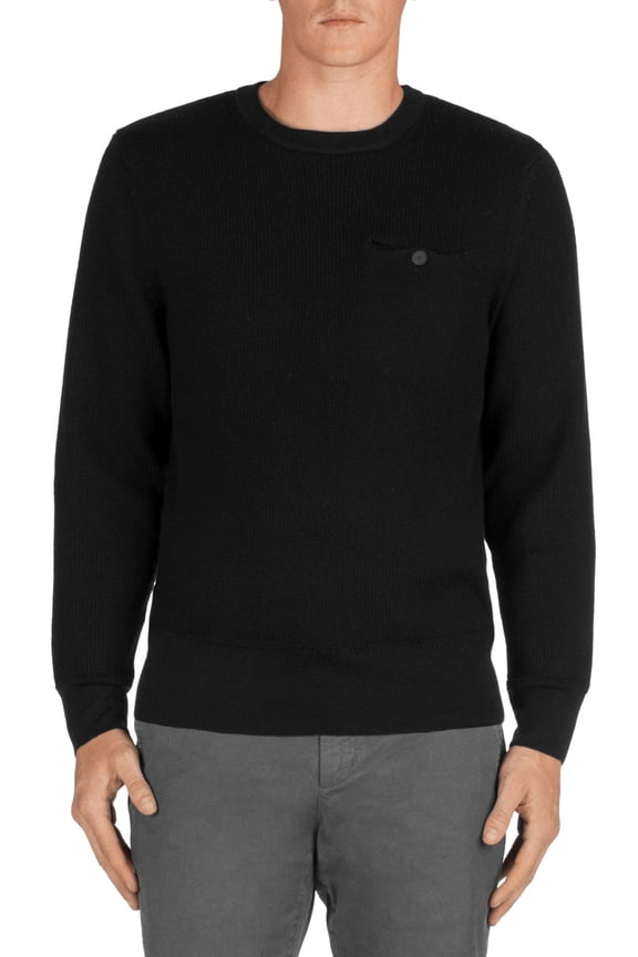 Men's Black Coolidge Wool Crew Neck Sweater (XL)