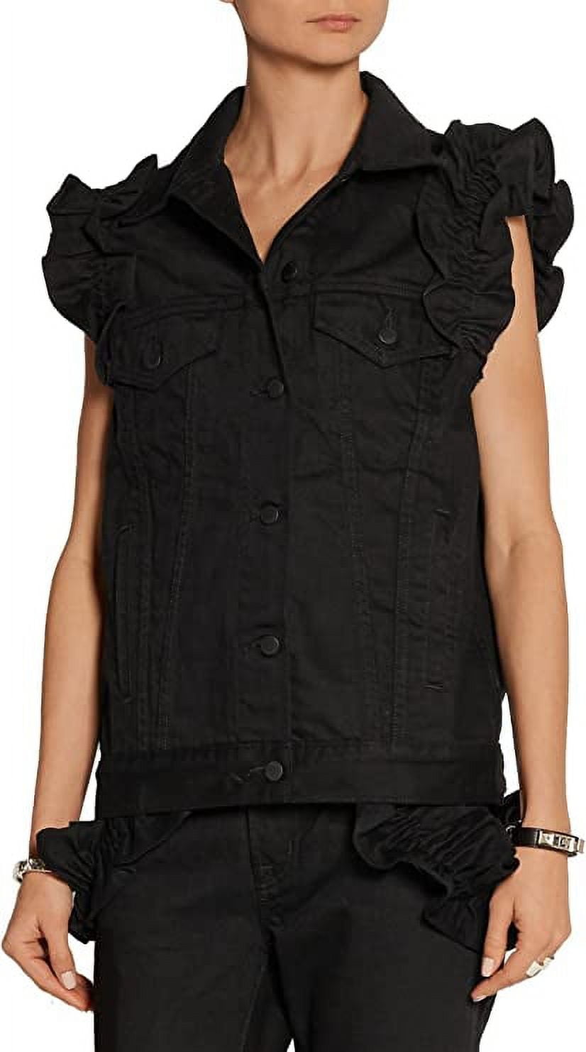 J Brand + Simone Rocha Ruffled Denim Vest Small/Medium Black 