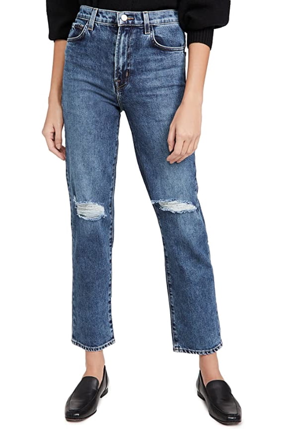 Women's Jules High Rise Straight Jeans, Finesse Destruct, Blue, 24