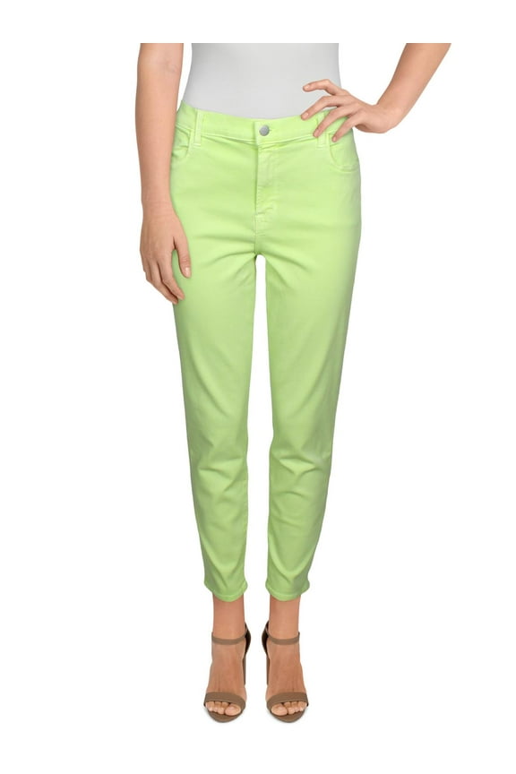Womens Alana  High Rise Colored Wash Cropped Jeans Green 32