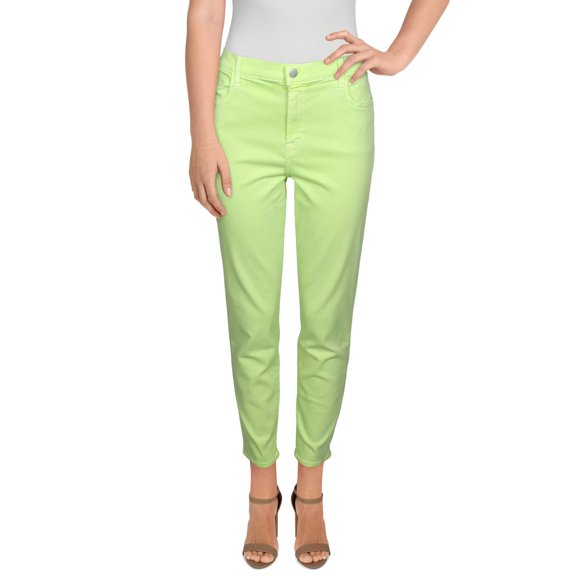 J Brand Womens Alana High Rise Colored Wash Cropped Jeans Green 32