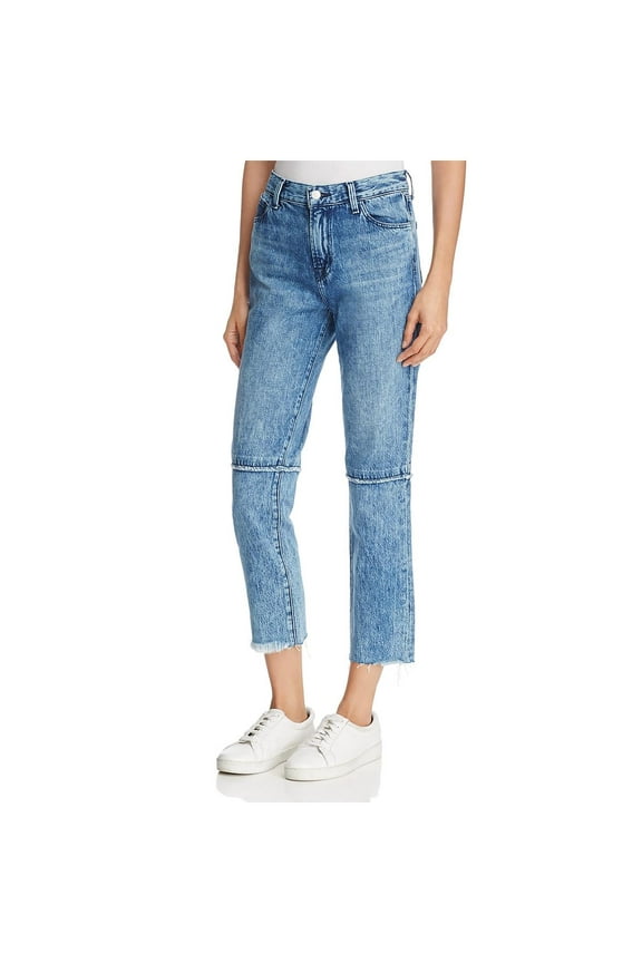 Womens Ruby High Rise Whisker Wash Cropped Jeans