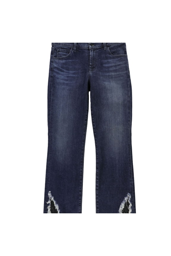 Womens Selena Cropped Boot Cut Jeans, Blue, 27