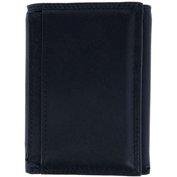 J. Buxton Men's Emblem ID Three-Fold Leather, Black