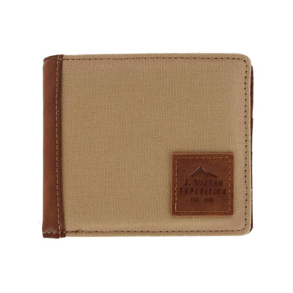 J. Buxton Men's Expedition II Huntington Gear RFID Slimfold Canvas, Tan