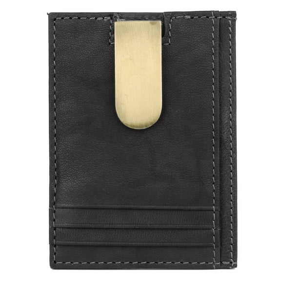 J. Buxton Men's Hunt Front Pocket Wallet Leather, Black