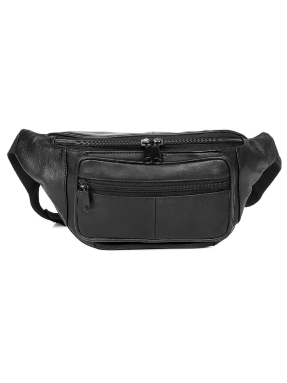Men's Original Belt Bag Fanny Pack Leather, Black