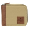 thumbnail image 1 of J. Buxton Men's RFID Slimfold Zip-Around Wallet Canvas, Tan, 1 of 5