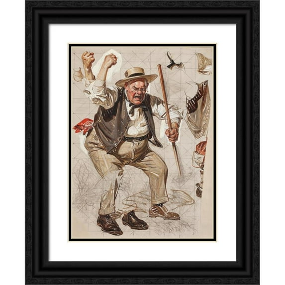 J.C. Leyendecker 19x24 Black Ornate Framed Double Matted Museum Art Print Titled: Saturday Evening Post Cover, Study (1923)