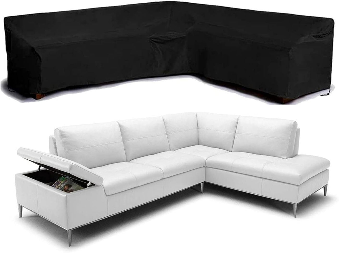 J&C Outdoor Sectional Sofa Cover Left L Shape 420D Patio Sectional ...