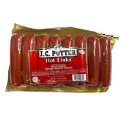 J.C. Potter Hot Links Pork and Beef Sausage, 17 count, 54 oz, Plastic Wrapped, Fully Cooked