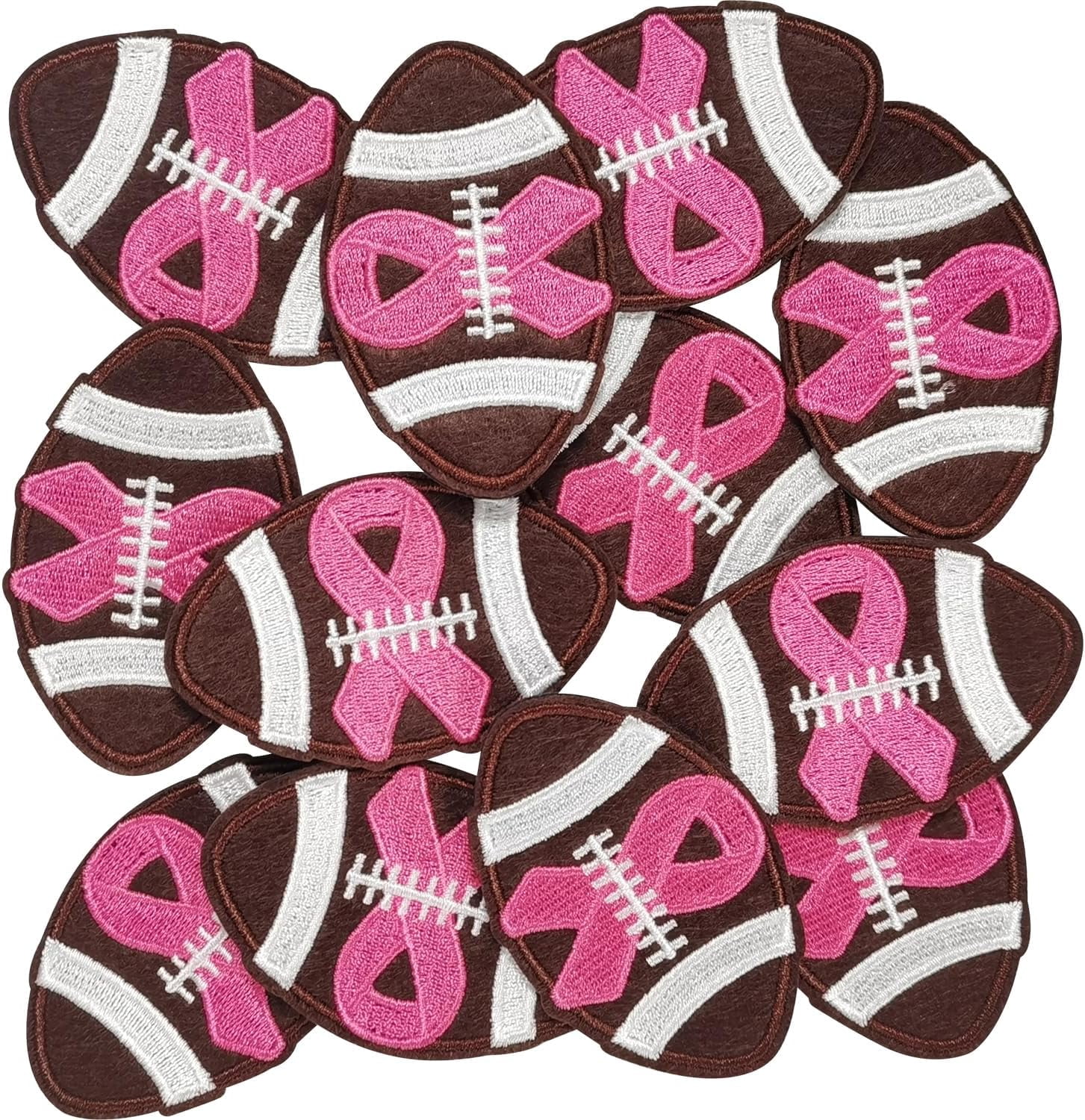 Cancer Scouting Patch J.CARP 12 Pieces Football Pink Ribbon Breast Cancer Awareness Iron on ...