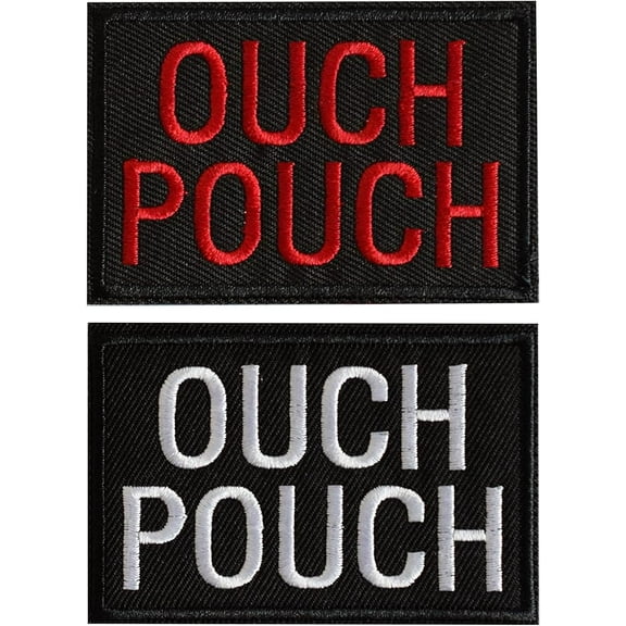 J.CARP 2 Pieces OUCH Pouch Tactical Patches, Embroidered Morale Patches Tactical Funny for Hat Backpack Jackets