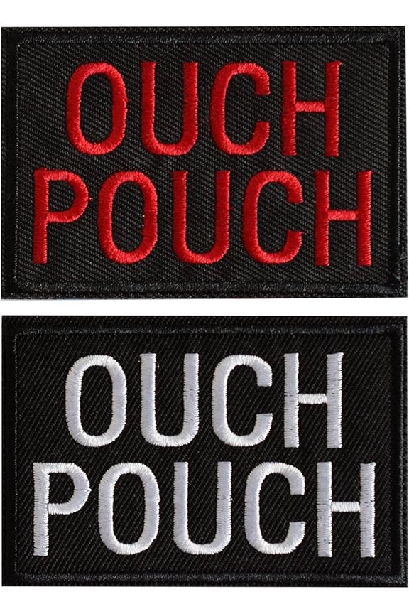 2 Pieces OUCH Pouch Tactical Patches, Embroidered Morale Patches Tactical Funny for Hat Backpack Jackets