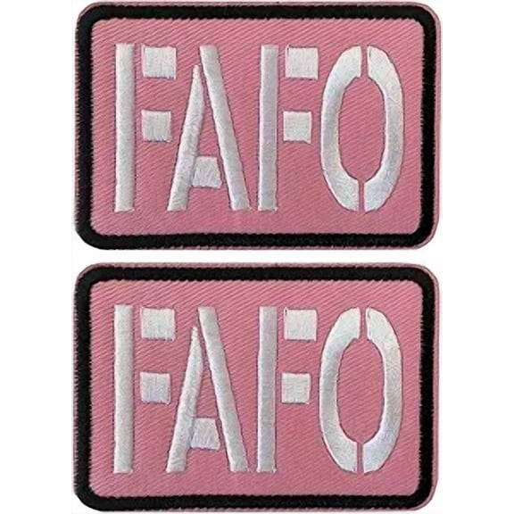 J.CARP 2Pcs FAFO Patches, Embroidered Tactical Military Morale Patch Applique Fastener Hook and Loop Patches for Tactical Caps, Bags, Backpacks, Tactical Vest, Military Uniforms(Pink)