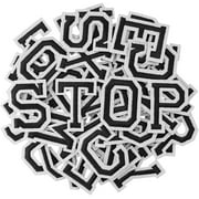 J.CARP 52Pcs Black Alphabet A to Z Patches, Iron on Sew on Letters for Clothing, Hats, Shoes, Backpacks, Handbags, Jeans, Jackets etc.